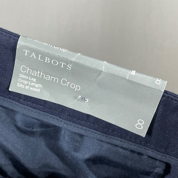 NEW Talbots Pants Womens 8 blue chatham straight crop preppy classic - Picture 7 of 11